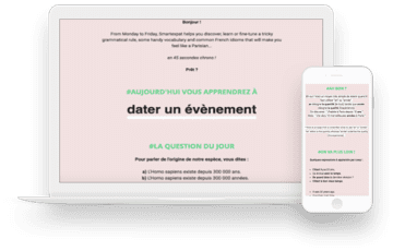 screenshots of our Mon French Expresso weekly newsletter